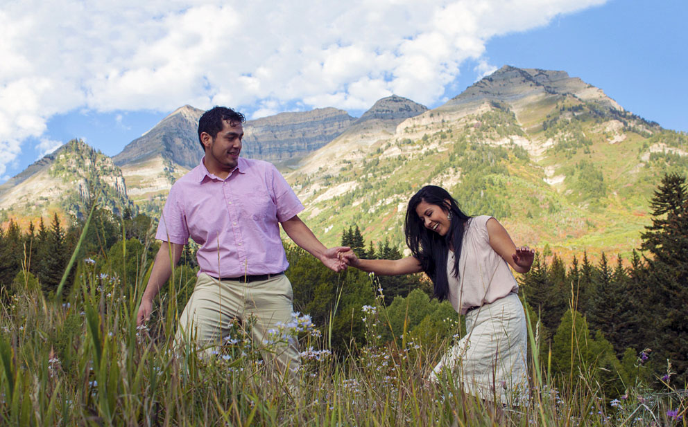couple in tall grass