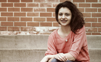 girl sitting on steps