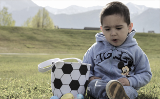 boy with easter basket